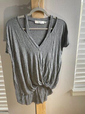Grey Flowy Blouse